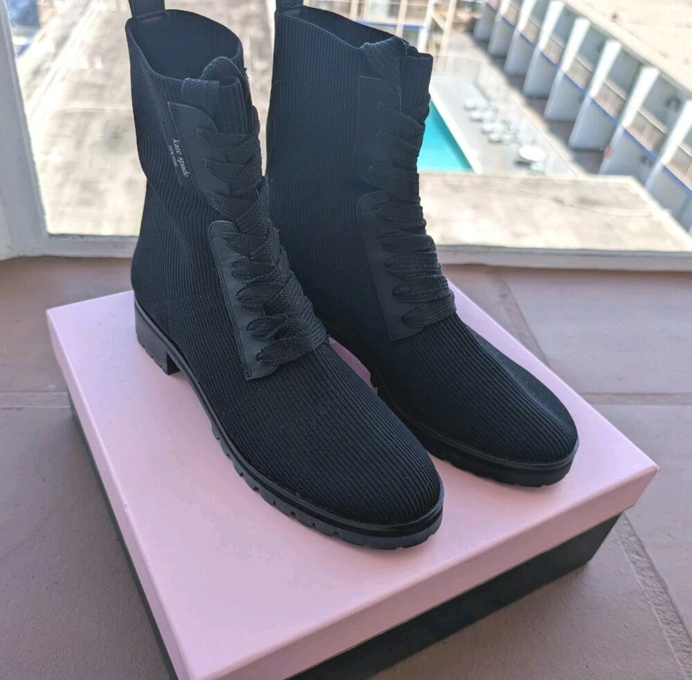 Kate spade new york Merigue Knit Combat Boots Size 7.5B